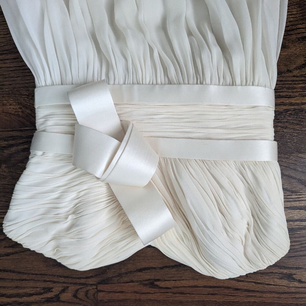 Women's Marchessa Nottee Cream Ivory Bow Dress Size 8 Bridal  Wedding Mini - Picture 4 of 10